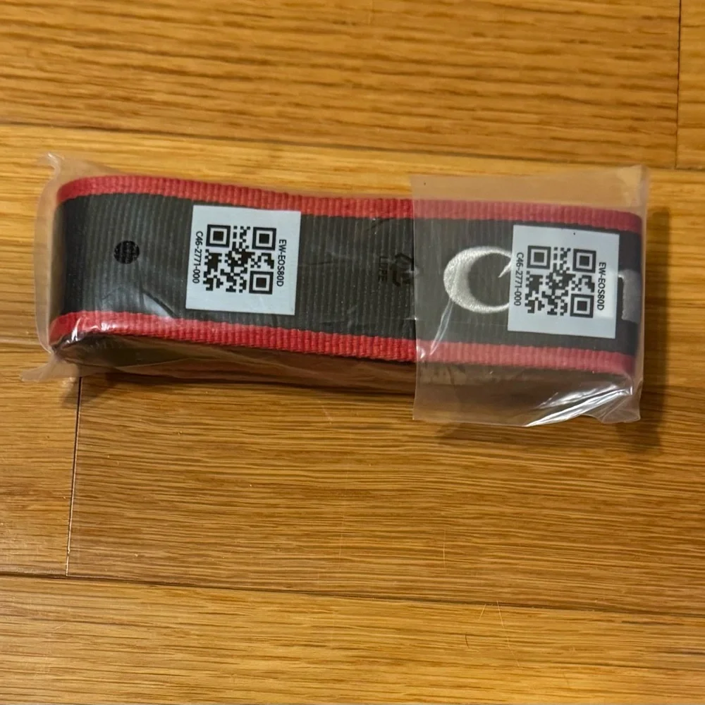 Canon EOS 80D Camera Neck Strap Black, Red, and White. New